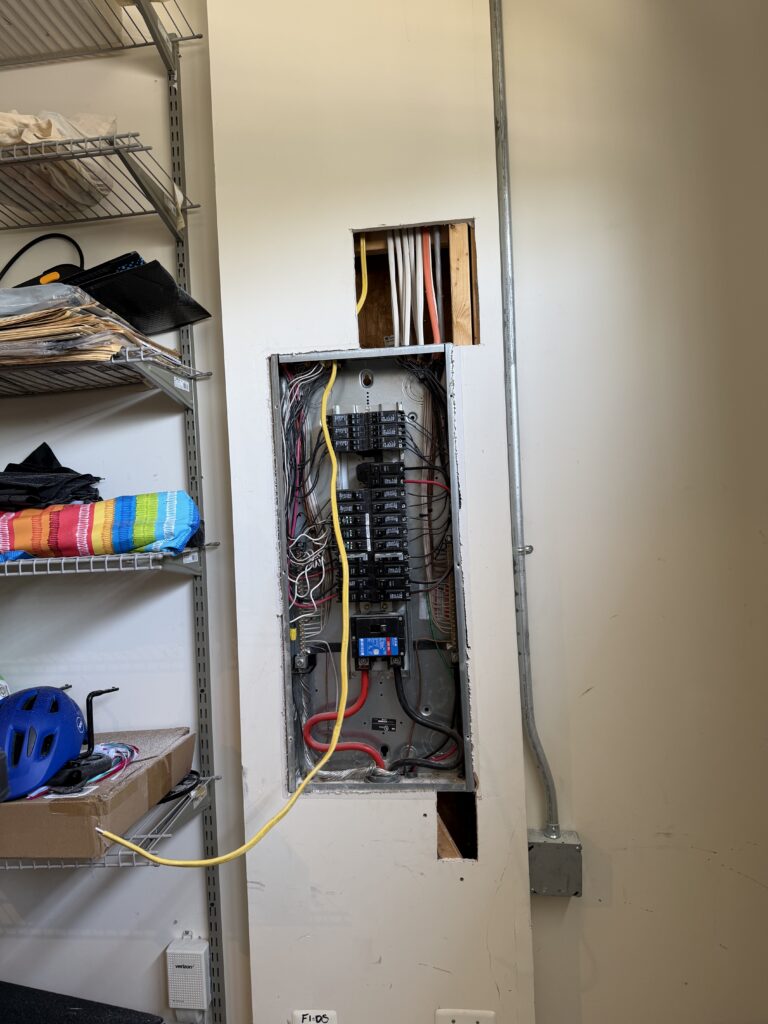 Dedicated bedroom circuit wiring work at the electrical panel in Broadlands, VA